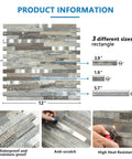 Product information detailing Peel And Stick PVC Backsplash Tiles For Kitchen Walls Durable Scratch Resistant Easy To Clean.