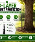 3-layer rust protection for Tough As Nails Black Vinyl Coated Hardware Cloth One Quarter Inch Mesh Wire Fencing Roll around a tree.
