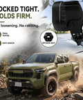 Heavy Duty Hole Free Ditch Light Brackets For 2024 2026 Toyota Tacoma And 2022 Plus Tundra With 2025 Plus 4Runner Hood Mount Led Pods featuring durable anti-shock design and nylock nut.