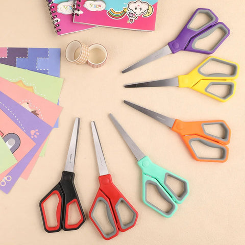18 Pack 8 Inch All Purpose Heavy Duty Scissors For Office And School With Colorful Rubber Handles In Purple Green Yellow Orange Red Black Sharp Durable Blades For Precise Clean Cuts Great For Crafts Paperwork And Homework, assorted colors
