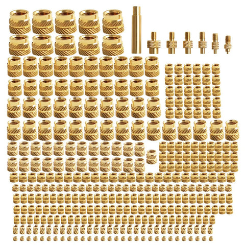 Brass Heat Insert Nut Set For Soldering And 3D Printing, Pro Grade Brass Threaded Nut Insertion Tool For 2 To 8 Mm Tips, multiple sizes