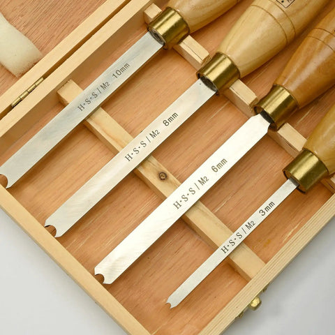 Lathe Woodturning Bead Cutting Chisel Set 4 Piece HSS Bead Tools With M2 High Speed Steel Blades Hardwood Handles