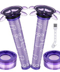 Upgraded V8 Vacuum Filter Compatible With V8 V7 New Version SV25 SV37 And Cordless Mattress Vacuum Cleaners For Focus And Animal Extra, showing 4-pack with 2 pre-motor and 2 post filters and brush tool