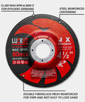 Heavy Duty 4-1/2 Inch Grinding Discs 1/4 Inch Thick 7/8 Inch Arbor For Angle Grinders Pack Of 50 Metal Rust Removal