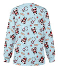 Back view of Moisture Wicking Scrub Jacket For Women With Pockets Snap Front Easy On Off Panda Print Perfect For Pet Care And Pediatrics