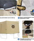 16 Foot Trampoline Tent Cover For Round Trampolines With 6 Straight Poles Or W Shape Legs, weatherproof with rolled mesh window