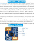 Image showing features and pinout of the 24GHz MmWave Human Motion Sensor With FMCW Radar For Real Time Body Detection module.