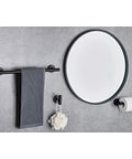 Must Have Matte Black Bathroom Accessories Set 16 Inch Hand Towel Bar Wall Mounted 4 Piece With Toilet Paper Holder And Two Robe Hooks