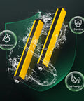 Ultra Fast Safety Light Curtain Sensor System With 40mm Beam Pitch And 5m Detection Range Ten Beams Industrial Security Guard Device For Wrist Or Body Detection Fast One Hundredth Second Response, yellow durable waterproof design against green shield.