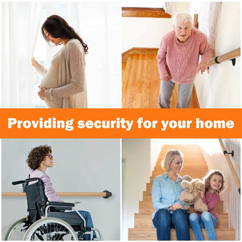 Heavy Duty 12 Foot Round Wooden Stair Handrail Wall Mount With Ironclad Grip And Bare Bones Install For Bulletproof Home Safety And Classy Railing Upgrades, providing support for various users.