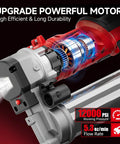 2 In 1 Cordless Electric Grease Gun Kit With 12,000 Psi, Dual Mode Pistol Or Straight, close-up of powerful motor with LED light