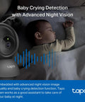 Infant sleeping with 1080P Indoor Pan Tilt Security Camera Plug And Play For Home Surveillance All In One Baby And Pet Monitor