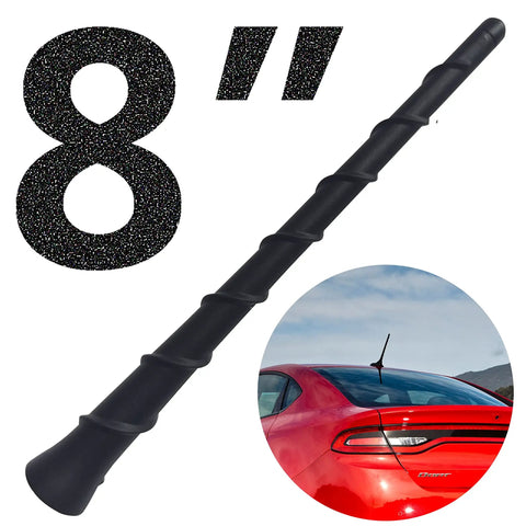 Jeep Cherokee 2014 2021 Rubber Antenna Mast Replacement, 8 Inch Internal Copper Coil, Car Wash Proof Antenna close-up