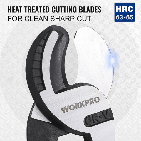 Heavy Hitting High Leverage Cable Cutter Tough As Nails Chrome Vanadium Steel Wire Shear with heat treated cutting blades.