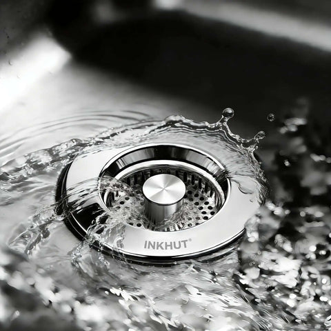 Three In One Kitchen Sink Drain Strainer Stopper Basket With Odor Filter And Anti Clog Tech For US Standard Three And A Half Inch Drain