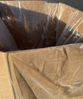 Heavy Duty White Gaylord Box Liners For Industrial Tote Bins Up To 55 By 55 By 75 Inches, inside a cardboard box.