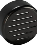 Press in strainer cover for Tub Drain Trim Kit With Push eN Lift Stopper in oil rubbed bronze finish, angled front view.