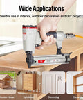 Hustle Ready 18 Gauge Pneumatic Brad Nailer With Beefy Aluminum Body And Comfort Grip used for woodworking projects.