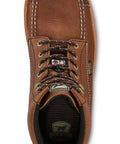 Top view of Wingshooter ST 6 Inch Waterproof Non Metallic Safety Toe Work Boot For Men Amber Size Nine And A Half Tough As Nails Built