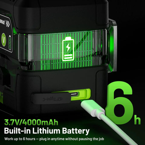 3.7V 4000mAh lithium battery charging port on Pro Grade Laser Level 360 Self Leveling With Digital Angle Screen