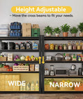 Beefy 5 Tier Garage Shelving System With Adjustable Spacing And 2000 Lbs Total Capacity 500 Lbs Per Shelf 72 Inch High 36 Inch Wide 16 Inch Deep Heavy Duty Storage For Tools Boxes And Gear, height adjustable