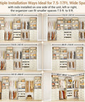 Heavy Duty Wooden Closet System With Twelve Drawers Four Hanging Rods And Two Tall Towers for 7.5 to 17Ft spaces setup options.