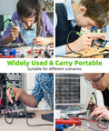 People using 80W High Power Soldering Iron Kit With Digital LCD Temperature Display Ceramic Heater Quick Heat In 20 Seconds Pro Grade Adjustable 180-480 C Portable Welding Tool With 5 Tips Stand Solder Wire Sponge Paste For Metal Repairs DIY Projects on electronics