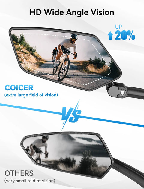 360 Degree Adjustable Bike Mirror With Long Arm Handlebar Mount For Safe HD Rear View On Scooters, Motorcycles, And E Bikes
