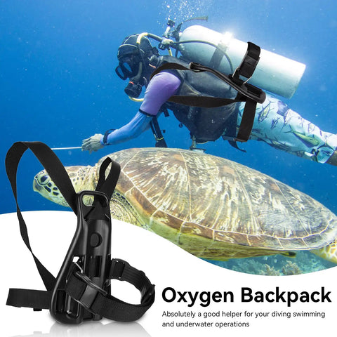 Diver using Adjustable Scuba Tank Backpack With Anti Skid Design, Portable Gas Cylinder Holder for underwater exploration