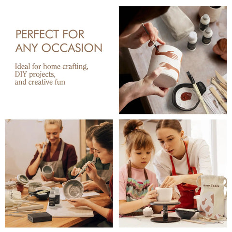 Air Dry Clay Kit For Adults With Complete Tool Set For Home Pottery Craft, Easy For Beginners To Pros, Ideal Date Night And Family Activity Gift