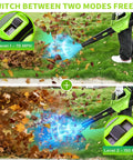 Cordless Leaf Blower With Dual 2.6Ah Batteries And Fast Charger Delivers 450 CFM And 150 MPH Two Speed Modes illustration