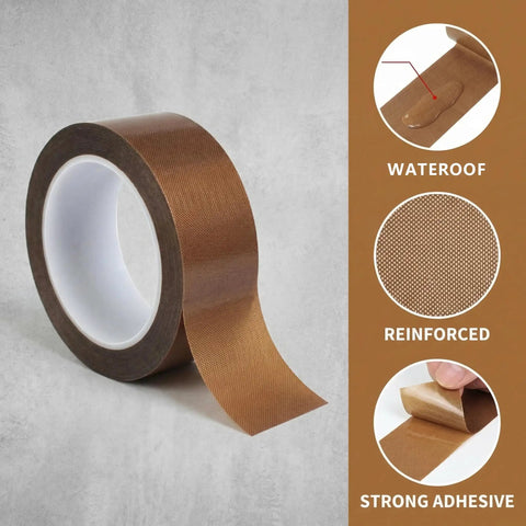 High Temp PTFE Teflon Tape For Heat Sealing And Impulse Sealers, Nonstick Adhesive Tape, Heat Resistant Tape, 1 Inch By 33 Feet Pro Grade