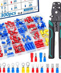 All In One 300 Piece 19 Size Electrical Crimp Connectors Go To Kit with crimp tool and storage box for auto marine DIY wiring.
