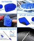12Pcs Wheel Brush Kit For Cleaning Wheels And Tires With Bendable Rim Brushes, soft towel and tire cleaning stone hook in use
