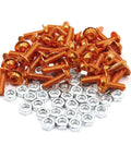 Orange Aluminum Hex Socket Head Bolts Set M6x1 Thread 20mm 40 Pcs Universal Replacement For Motorcycles And Cars Bumpers Mudguards
