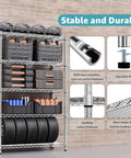 Heavy Duty Badass 5 Tier Chrome Wire Shelving Rack Ultimate Kickass Storage Organizer, showing adjustable shelves and durable construction.