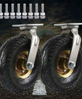 Rock Solid Heavy Duty Caster Wheels With Smooth Rolling Soft Rubber Tires For Effortless Furniture Moving And Heavy Equipment Transport. Set of 2 with metal mount.