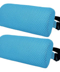 Two Pack Headrest Pillow For Patio Chaise Lounge With 3D Air Mesh And Elastic Band Quick Drying Washable Spa Pillow For Recliner Beach Chair Office Chair Blue