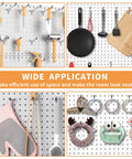 Heavy Duty Pro Grade Metal Pegboard Hooks 25 Pack, 4 Inch Peg Board Hangers For Hanging, Fits One Eighth Inch Pegboards, Great For Garage Shop Office Kitchen Crafts Organization, Galvanized Silver, organizing tools and items on a pegboard.