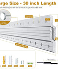 Diagram showing 30 Inch Aluminum Z Clip Hanger Set, highlighting large size, measurements, and included mounting hardware.