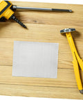 Ten Pack Upgraded Stainless Steel Mesh Screen Welding Mesh Reinforcing Wire for Car Bumpers next to tools on wood surface