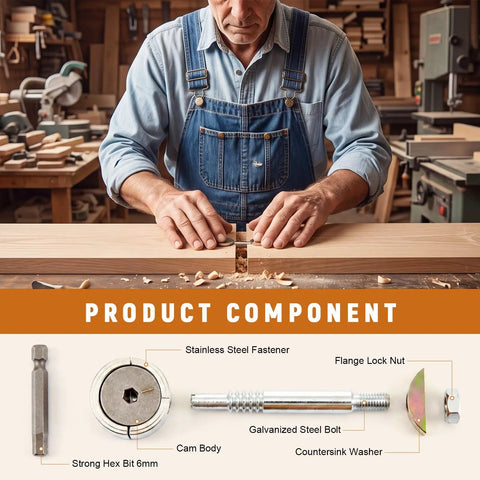 8 Piece Countertop Connector Bolts Kit With Hex Wrench For Fast, Easy Countertop Installations And DIY Friendly Furniture Assembly Includes All Necessary Fasteners, Spare Parts, And Tools For Quick Repairs And Projects. Stainless steel countertop fastener parts