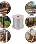 Spool of One Thousand Feet Of T316 Stainless Steel Cable One By Nineteen Wire Rope One Eighth Inch Diameter for deck railing kit