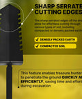 Heavy Duty Metal Detecting Shovel Tool With Double Serrated Edge Digger for various soil types and efficient excavation