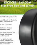 Twofer 13x5.00-6 Flat Free Lawn Mower Tires With Bearings 3/4 Inch 1/2 Inch And 5/8 Inch Replacement Wheels For Lawn Tractors And Push Mowers, Smooth Rolling, Durable Turf Tires solid polyurethane wheel