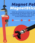 39 Inch Telescoping Magnetic Pickup Tool With Neodymium Magnet and red wrench on blue background