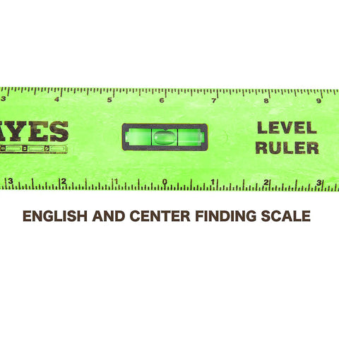 Twelve Inch Polystyrene Level Ruler With Dead On Plumb Vials, Sae Center Finding Scale, Tough As Nails Framing And Picture Hanging Tool, Precision Diy Layout Gauge, Made In Usa