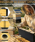 Beekeeper with 2 Pack 3.5L Bee Hive Deep Frame Feeder For Beekeeping Honey Sugar Water Feeding With Cedar Cover And Food Grade Container
