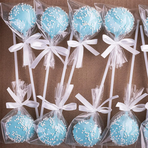 Clear 3x5 Inch Cake Pop Bags With Twist Ties, Lollipop Bags For Cookies Candies And Treats, 100 Pack, Food Safe Cellophane Bags