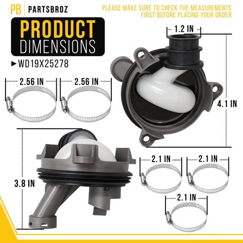Diverter Valve Kit For GE Dishwashers Dope Replacement Part WD19X25278 Compatible With AP6871922 WD18X21678 4922277 PS12710077 WD00X25260 WD19X25278-25PK GDT655SGJ5BB